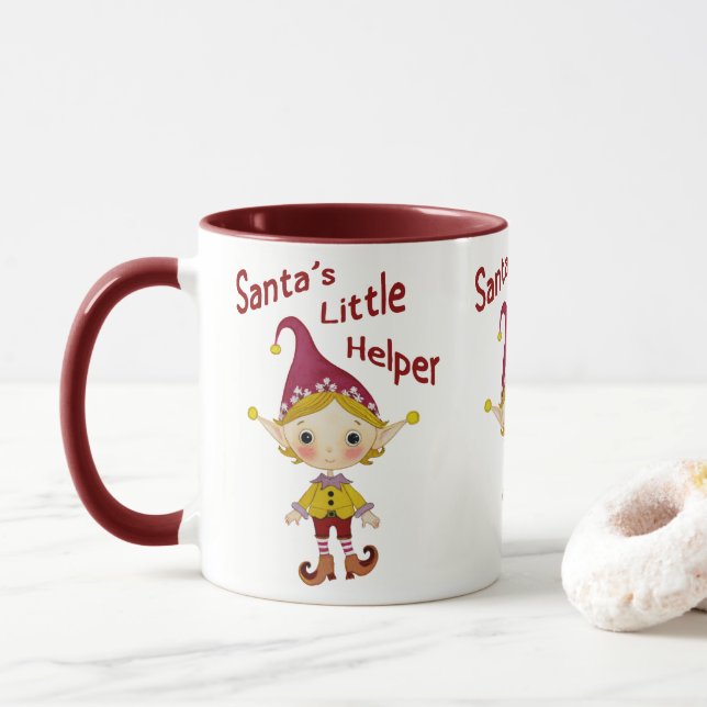 Der kleine Helfer des Weihnachtsmanns Tasse (Mit Donut)