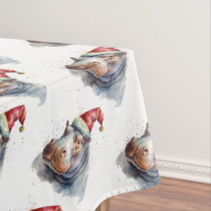 Der kleine Hippo des Weihnachtsmanns Tischdecke