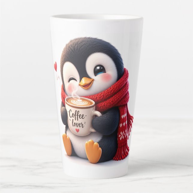 Der kleine Kaffee-Pinguin Milchtasse (Vorderseite)