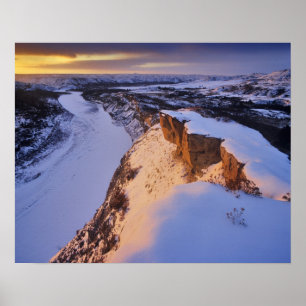 Der kleine Missouri im Winter Poster