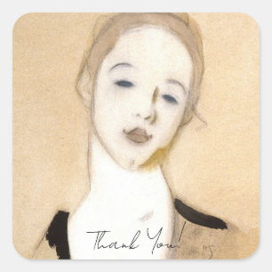 Der kleine Servant Helene Schjerfbeck Quadratischer Aufkleber