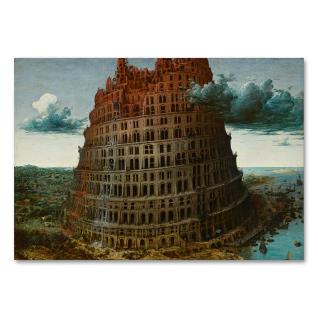 Der kleine Turm von Babel von Pieter Bruegel Tischnummer (Vorderseite)