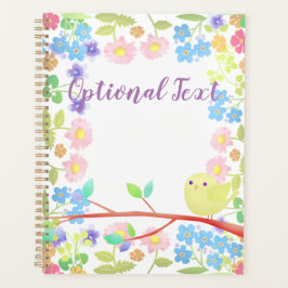 Der kleine Vogel auf einem blühenden Baum Planer