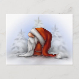 Der kleine Weihnachtsmann im Schnee Feiertagspostkarte