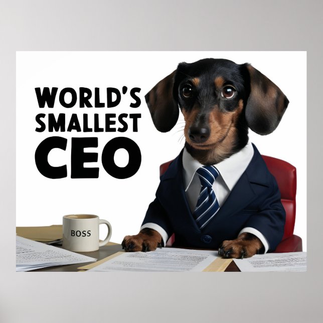 Der kleinste CEO der Welt, niedliche lustige Dacke Poster (Vorne)