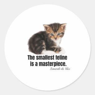 Der kleinste Feline ist ein Meisterwerk. Runder Aufkleber