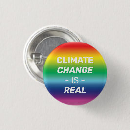 Der Klimawandel ist real, der Regenbogenfarbenstol Button