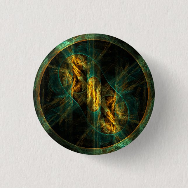 Der Knopf Augen der Abstrakten Jungle-Kunst (rund) Button (Vorderseite)