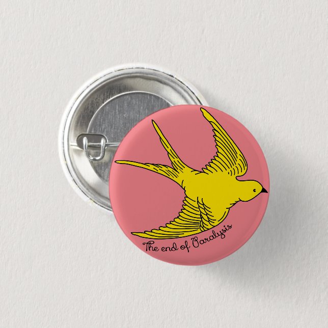 Der Knopf Gelber Gürtel der Lähmung Button (Vorne & Hinten)