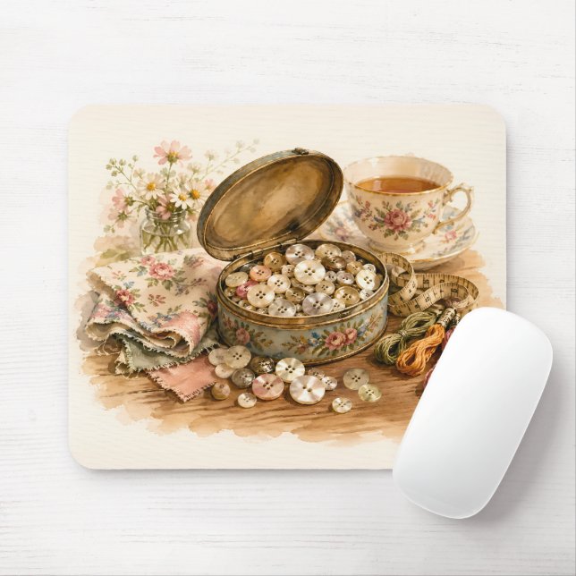 Der Knopf-Tin Mousepad (Mit Mouse)