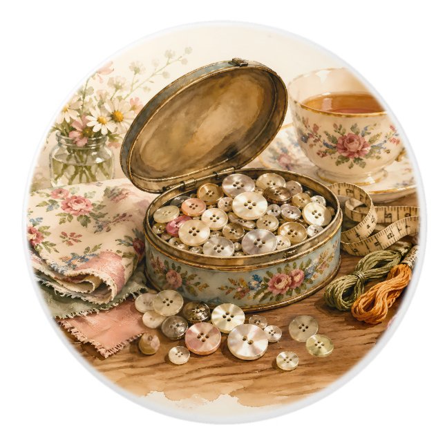 Der Knopfdosen-Button Keramikknauf (Vorderseite)