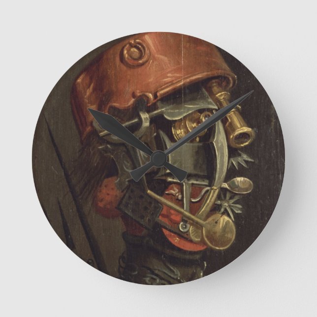 Der Koch (Öl auf Platte) Runde Wanduhr (Vorderseite)