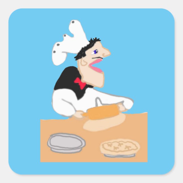 Der Koch Quadratischer Aufkleber (Vorderseite)