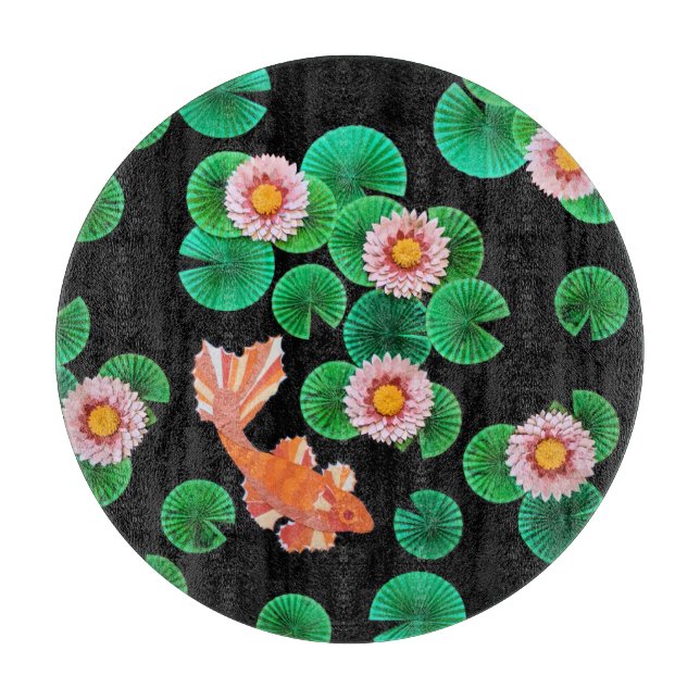 Der Koi-Papierteich Schneidebrett (Vorderseite)