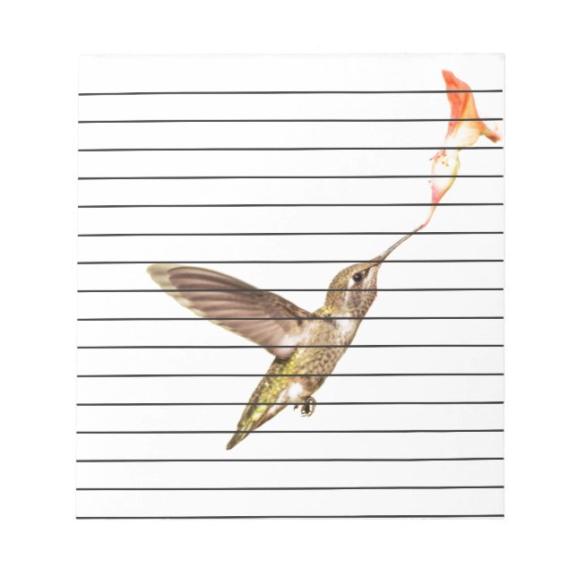 Der Kolibri und die Blume Notizblock (Vorderseite)