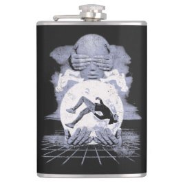 Der Kollaps - Techno-Dystopian Streetwear Design Flachmann