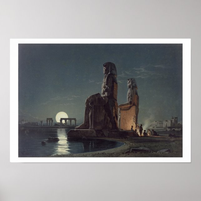 Der Kolossi von Memnon, Thebes, einer von 24 Illus Poster (Vorne)
