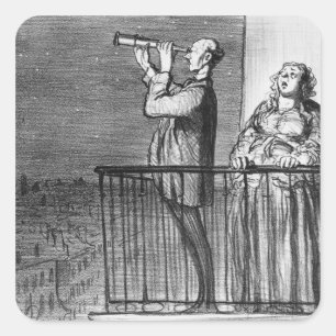 Der Komet, Parisiens incredules Quadratischer Aufkleber