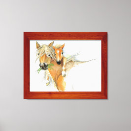 Der Komfort von Mutter, Liebe, Pferd und Foal Leinwanddruck