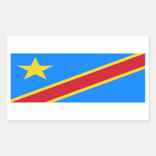 Der Kongo/Flagge Kongolesen Kinshasa. Rechteckiger Aufkleber