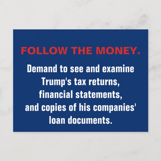 Der Kongress folgt der Steuerrückgabe Trumps für G Postkarte (Vorderseite)