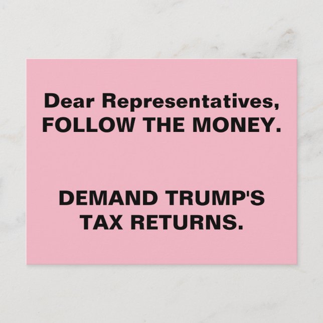 Der Kongress verfolgt den Widerstand Trumps gegen  Postkarte (Vorderseite)