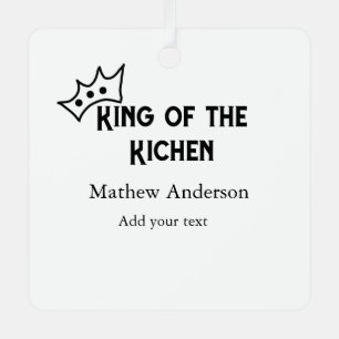 Der König der Küche fügt den Namen Koch Bäckerei K Ornament Aus Metall