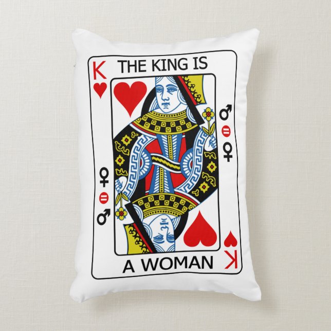 Der König ist eine Frau Dekokissen (Vorderseite(Vertikal))