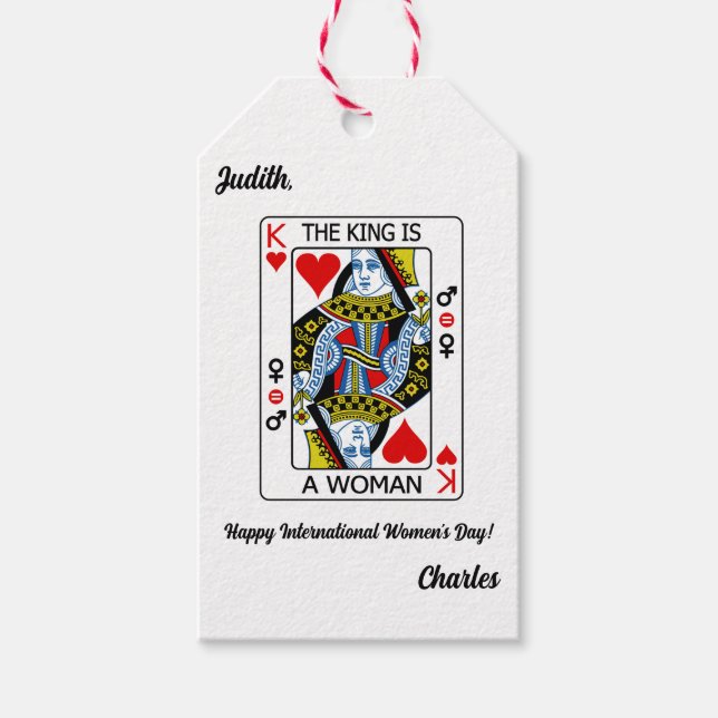 Der König ist eine Frau Geschenkanhänger (Vorderseite)