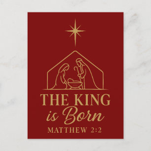 Der König ist geboren - Weihnachtsdesign zur Gebur Feiertagspostkarte