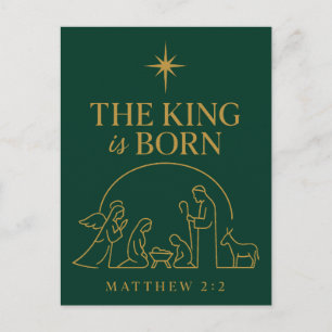 Der König ist geboren Weihnachtsdesign zur Geburt Feiertagspostkarte