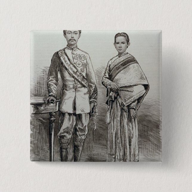 Der König und die Königin von Siam Button (Vorderseite)