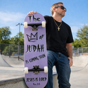 Der König von Juda Jesus Lila Doodle Christlich Skateboard
