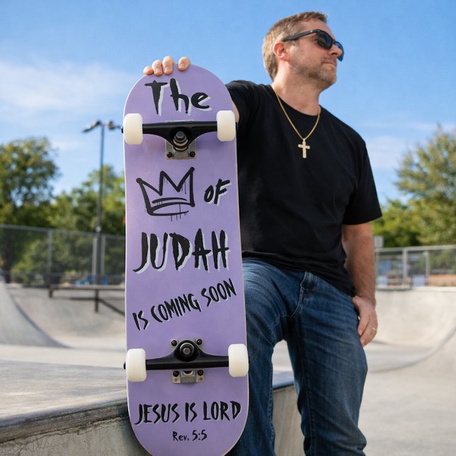 Der König von Juda Jesus Lila Doodle Christlich Skateboard (Von Creator hochgeladen)