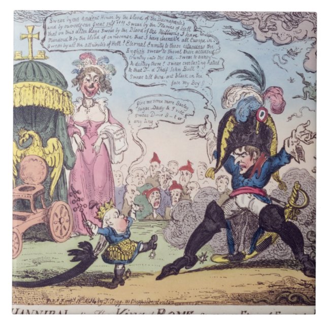 Der König von Rom, 1814 - Cartoon, der Napoleon Fliese (Vorderseite)