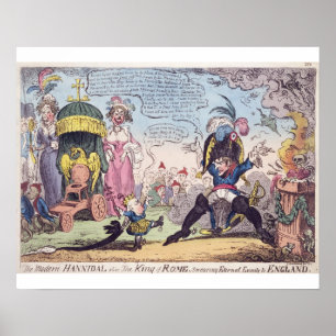 Der König von Rom, 1814 - Cartoon, der Napoleon Poster