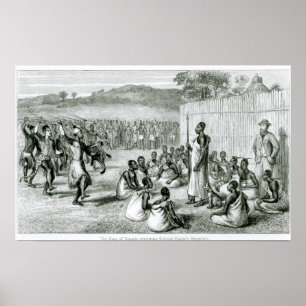 Der König von Uganda, der Oberst überprüft Poster