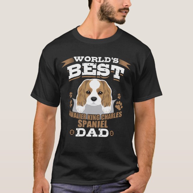 Der Königcharles Spaniel-Vater-Hund der Welt T-Shirt (Vorderseite)