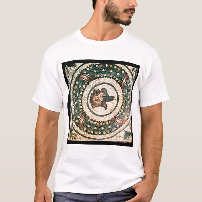 Der Kopf des Bären, römisches Mosaik, frühes 4. T-Shirt (Vorderseite)