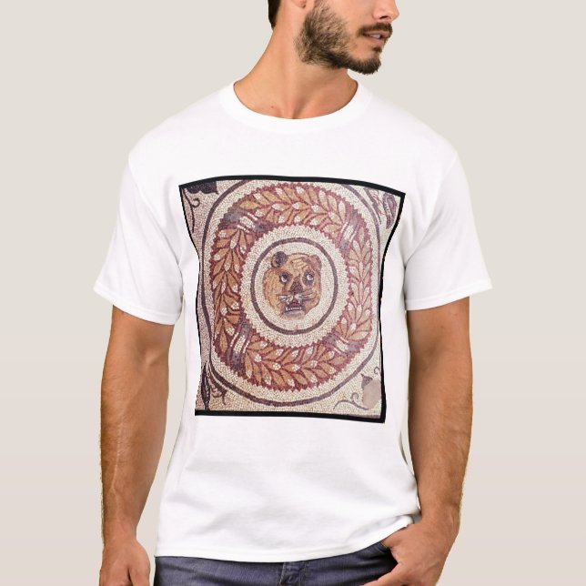Der Kopf des Tigers, römisches Mosaik, frühes 4. T-Shirt (Vorderseite)