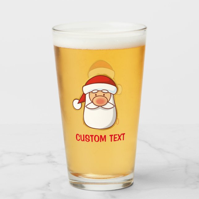 Der Kopf des Weihnachtsmanns Glas (Vorne (Gefüllt))