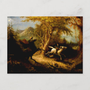 Der kopflose Reiter verfolgt Ichabod Crane Postkarte