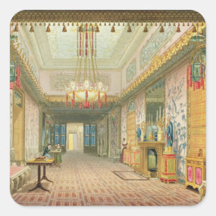 Der Korridor oder die lange Galerie in seiner Quadratischer Aufkleber