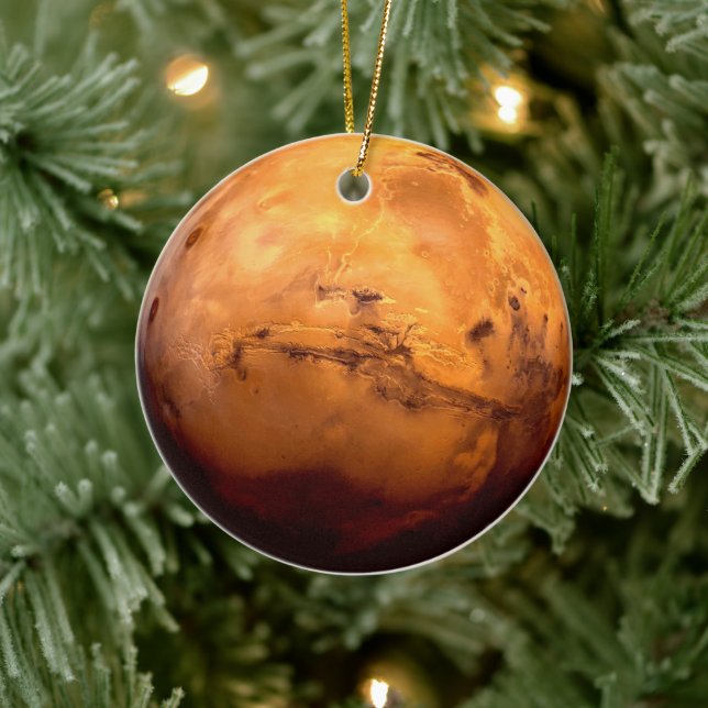 Der Kosmos im Stil verkörpern: Mars Mystique Keramik Ornament (Baum)