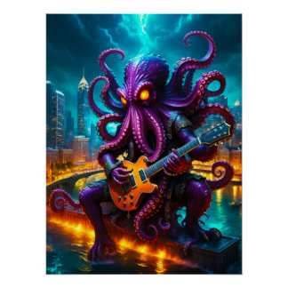 Der Kraken-Monster-Rockstar Poster
