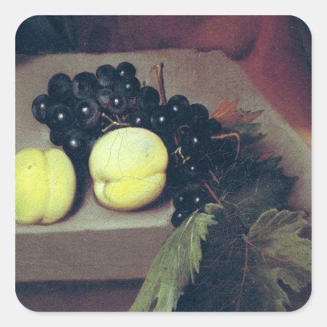 Der kranke Bacchus Quadratischer Aufkleber (Vorderseite)