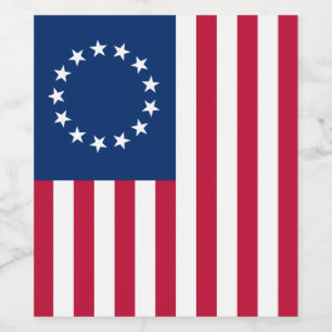 Der Kreis der Sterne, amerikanische Flagge von Bet Weinetikett