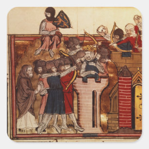 Der Kreuzfahrerangriff auf Jerusalem Quadratischer Aufkleber