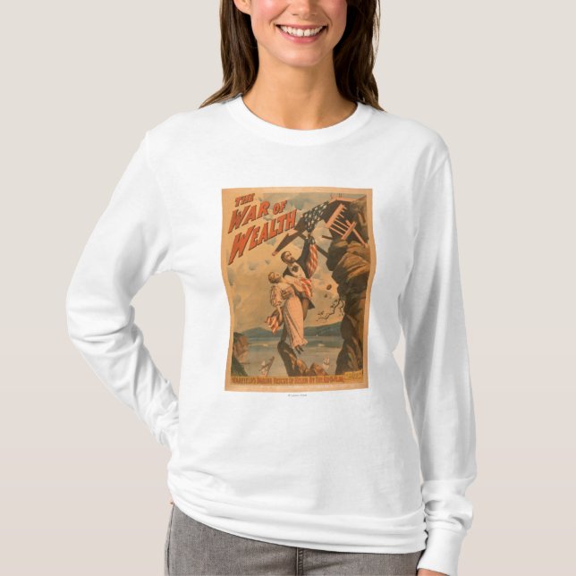 Der Krieg des Reichtums-Theaterplakats T-Shirt (Vorderseite)