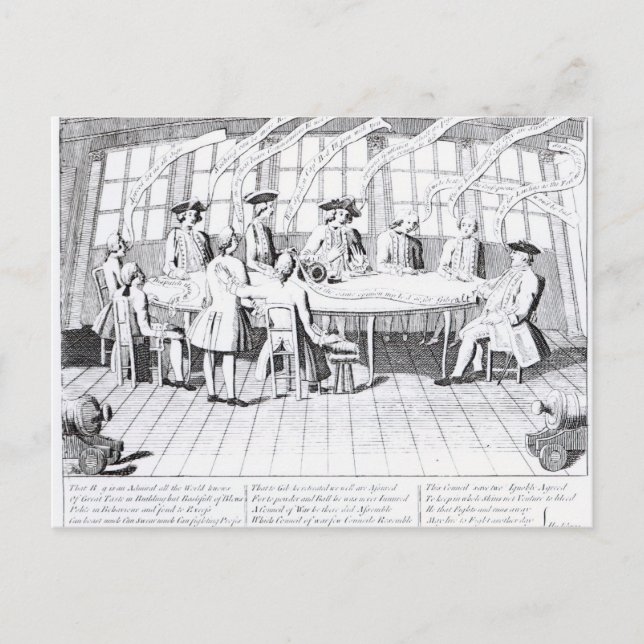 Der Kriegsrat von 1756 Postkarte (Vorderseite)